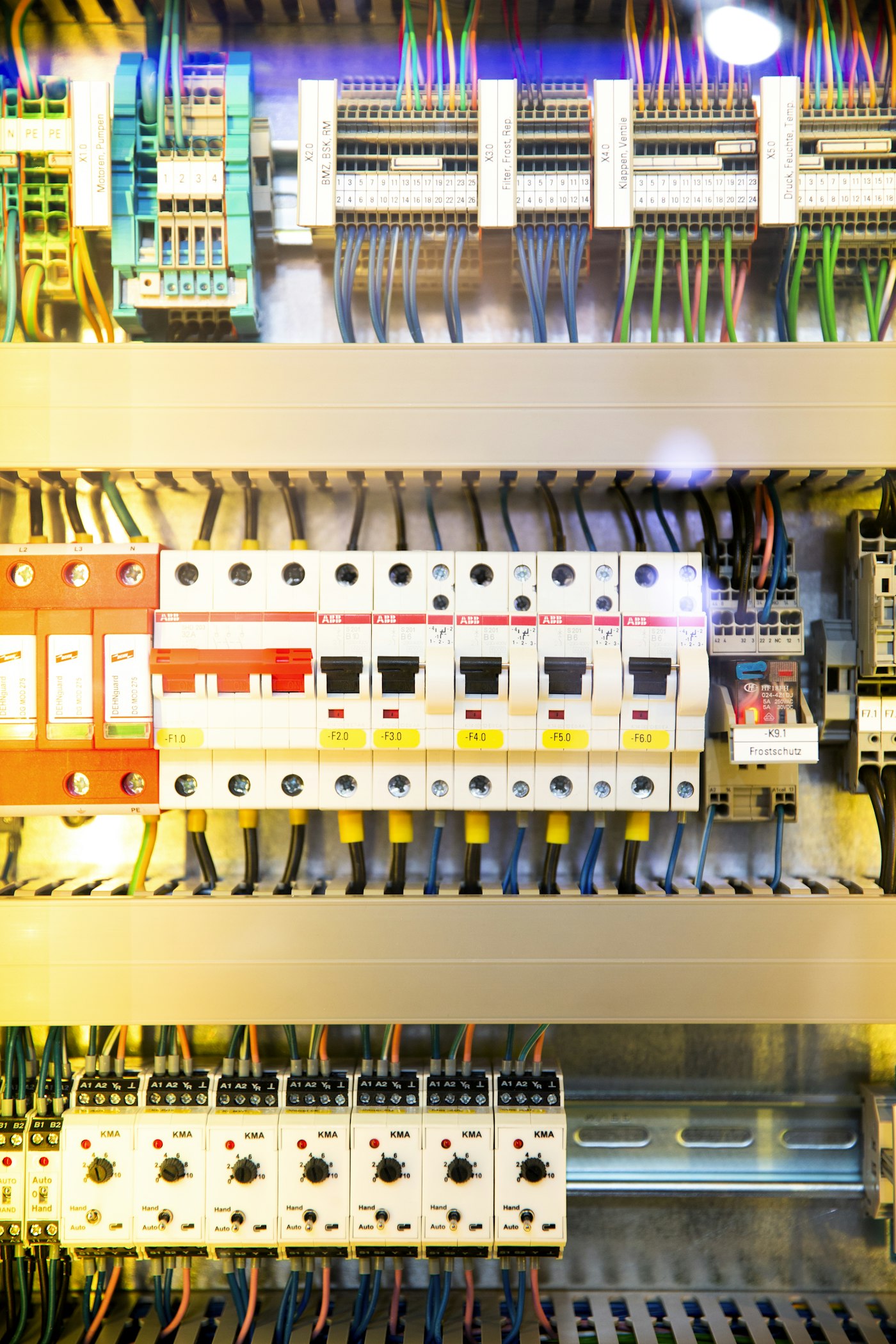 Medium-voltage switchgear line-up in a client plant electrical room